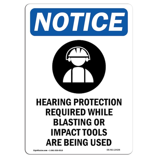 OSHA, Hearing Protection, 5in X 3.5in, 10PK, 3.5" W, 5" H, Portrait, PK10, OS-NS-D-35-V-13428-10PK
